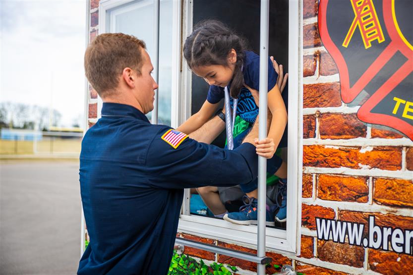 Thompson's Station Elementary students practice fire safety